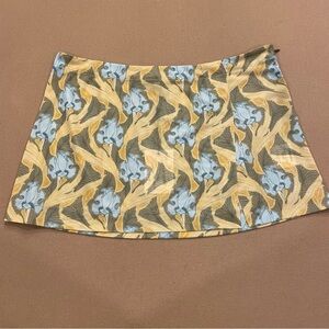 Miaou Moro Mini Skirt Sheer Art Nouveau Blue Size Medium New With Tag